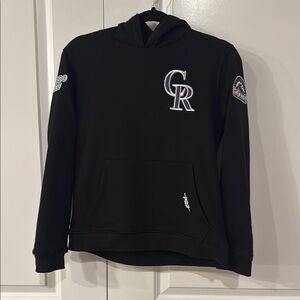 NWT Colorado Rockies Black Sweatshirt with White Logo size L (14/16)